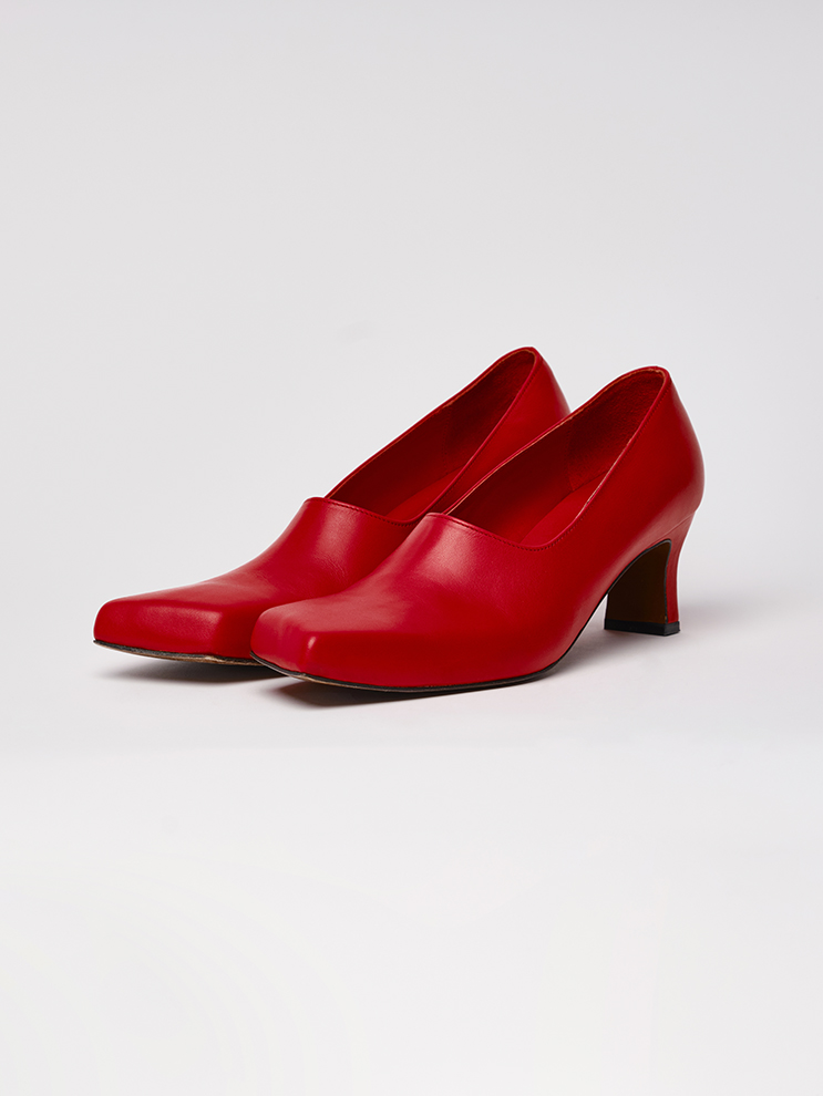 Carmine Red Slashed heels