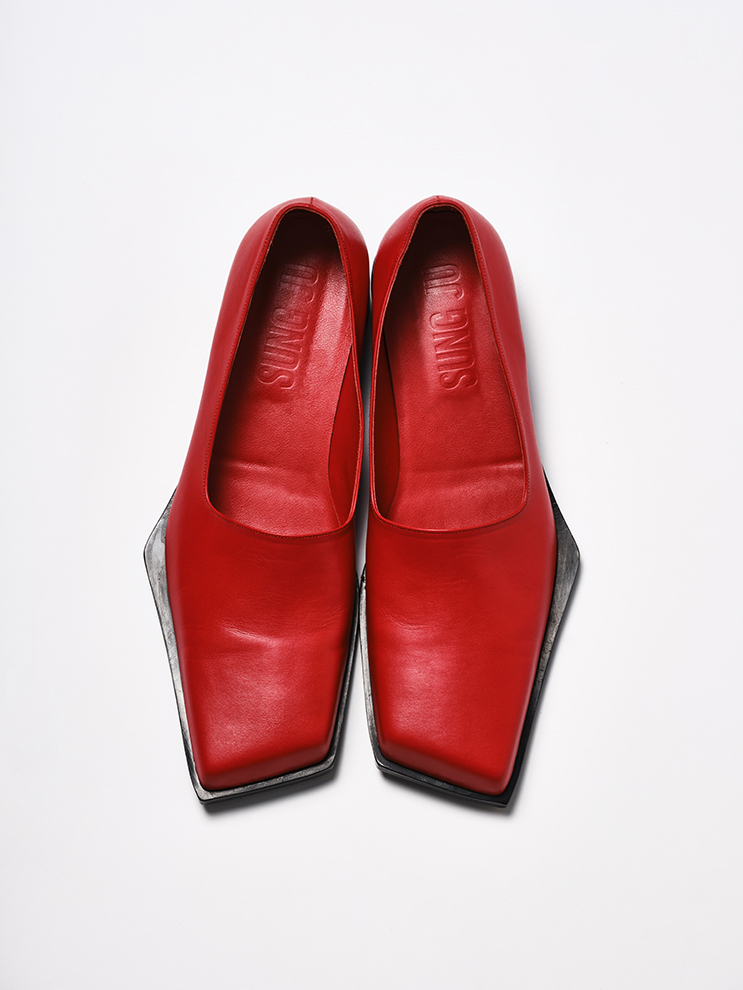 Carmine Red Slashed loafers